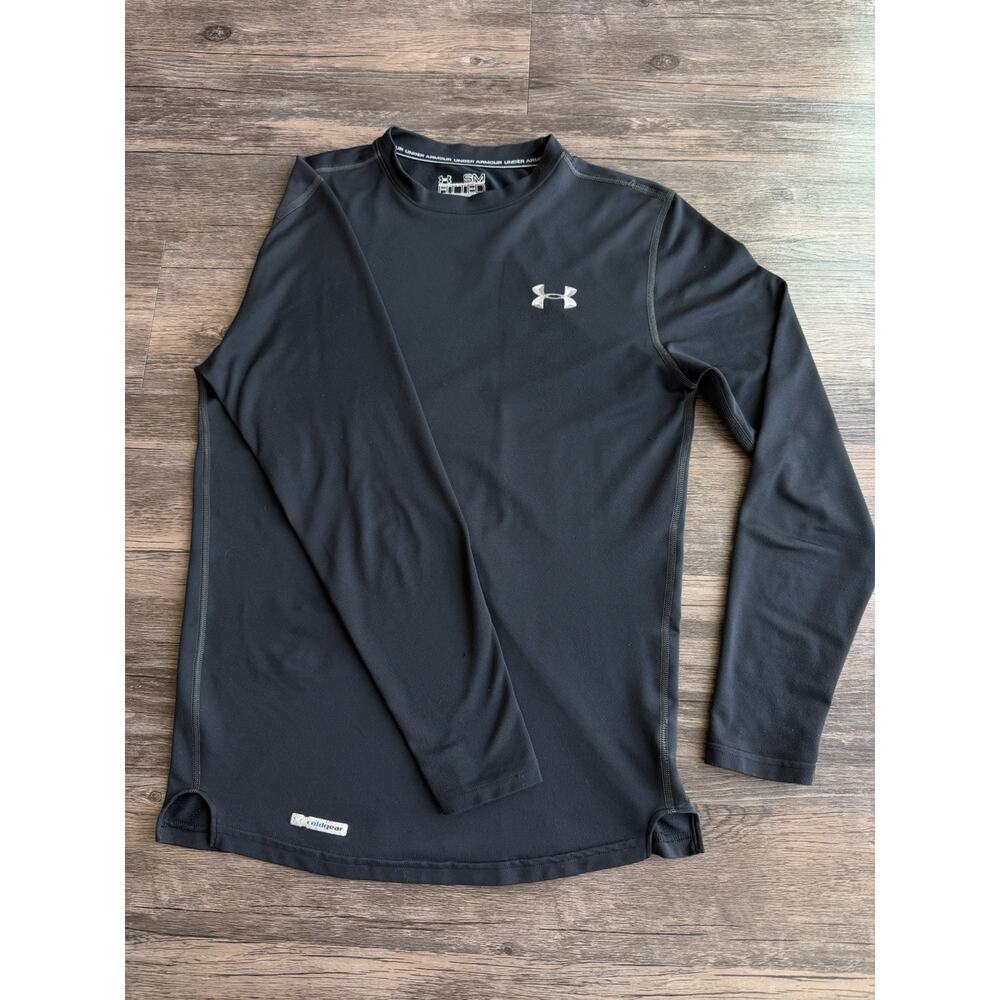 Under Armour ColdGear Shirt Mens S Black Fitted Long Sleeve Athletic Pullover